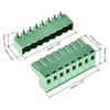 sourcing map 8-Pin 5.08mm Pitch Right Angle PCB Screw Terminal Block Connector 5 Sets