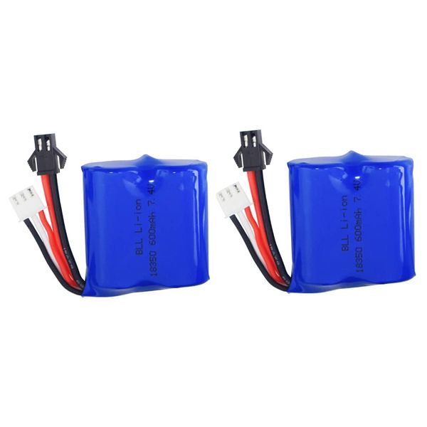 sea jump 2PCS 7.4V 600mah Lithium Battery for Syma Q2 Q3 Skytech H100 H102 H106 H120 Remote Control Boat Accessories Ship Lithium Battery