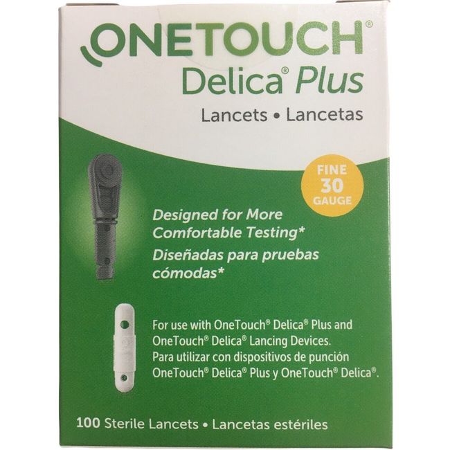 OneTouch Delica Plus Sterile Lancets Silicone Coating 30 Fine 100 Exp:12/31/27