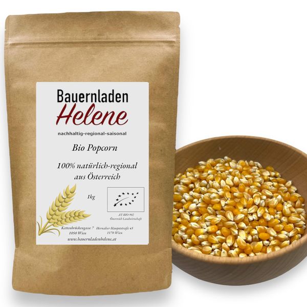Bio Popcorn Mais - Natürlich knuspriger Genuss aus kontrolliert biologischem Anbau (1000g)