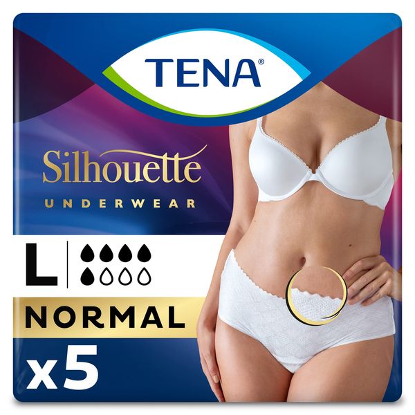 TENA Silhouette Normal Blanc Incontinence Pants Large, 5 each