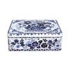 Elite Gift Boxes Claire Winteringham - Blue & White Deep Rectangular Tin- 195 x 154 x 75mm