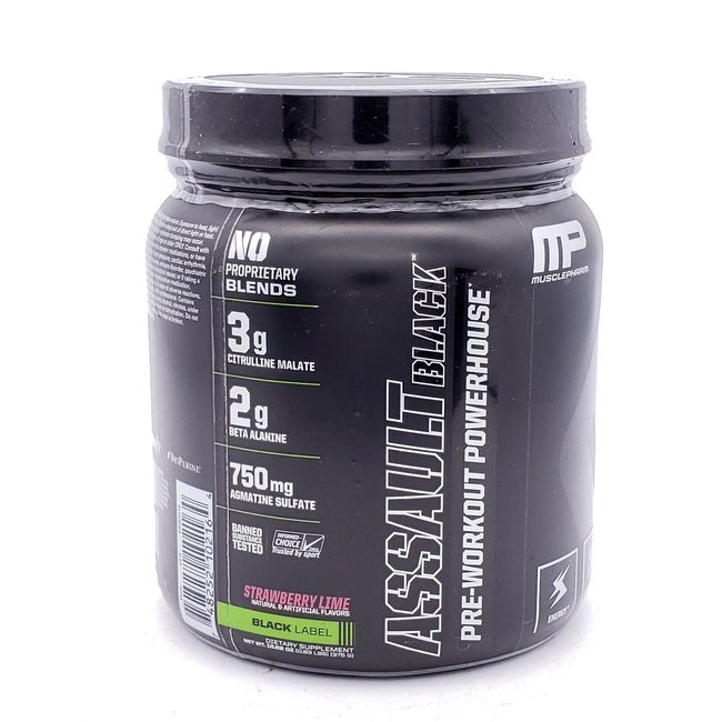 MusclePharm Assault Black Pre-Workout Strawberry Lime READ DESCRIPTION