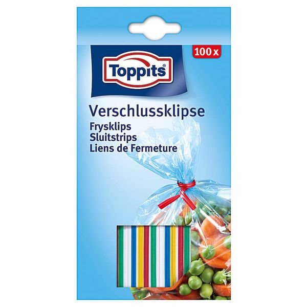Toppits Binding Strips with Wire Fastening Clip Assorted Colours Pack of 100