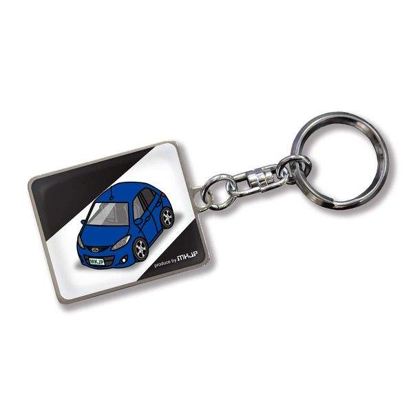 MKJP Custom Key Chain Mazda Demio DE Late Base Black, blue