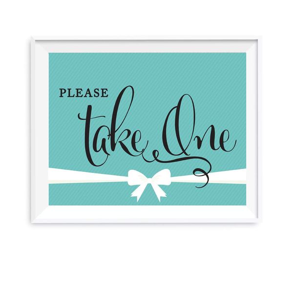 Andaz Press Bride & Co. Collection, Please Take One Favors Party Sign, 8.5x11-inch, 1-pack, For Bridal Shower, Engagement, Wedding, or Baby & Co Baby Shower Event Decorations