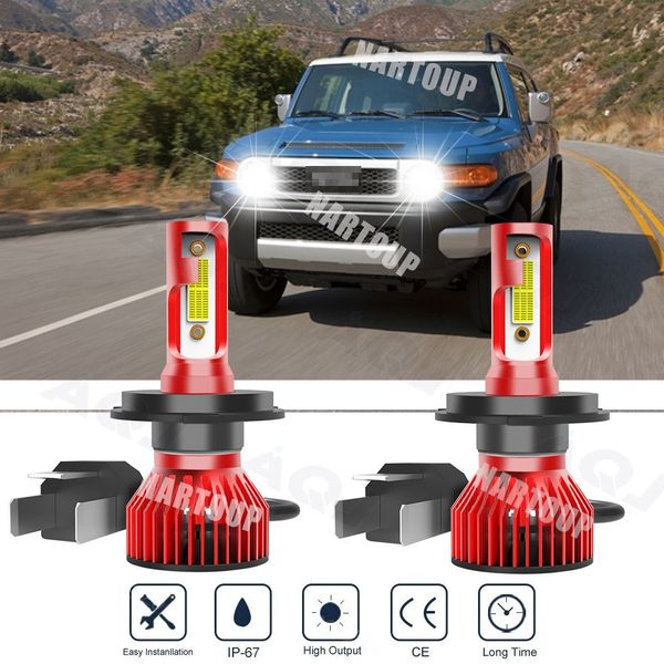 2 side 9003 H4 LED Headlight Bulb Conversion Kit High Low Beam 6000K Super White