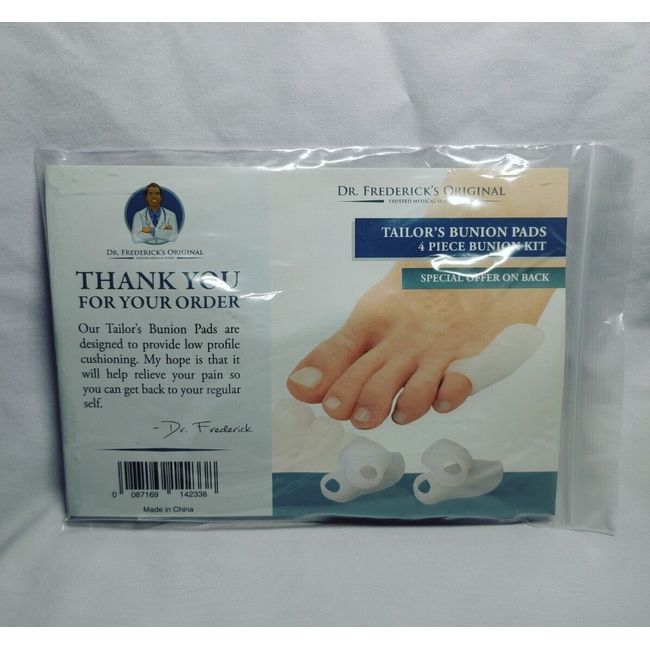 Dr. Frederick's Original Tailor's Bunion Pads - 4 Pads - Soft Gel Bunionette Kit