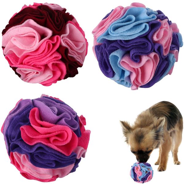 Droutti 3 Pcs Snuffle Ball for Dogs Stress Relief Interactive Dog Snuffle Ball Toys Snuffle Mat for Dogs Dog Foraging Mat Pet Snuffle Ball Toy Dogs Treat Ball Pad for Anxiety Relief Enhance Sniffing