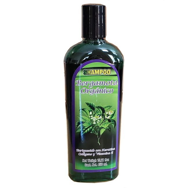 Amazing Natural Bergamota Organico Shampoo 15.21 floz - Enriquecido con Keratina, Colageno y Vitamina E