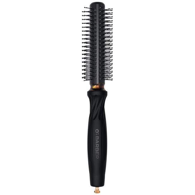 Olivia Garden OG Barber round brush with Ceramic Coated Barrel, quick drying and v-shaped bristles for easy styling on men hair, 3/4 inch