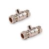 2 Number 15mm Isolating Valve CP Full Flow Bore Compression WRAS Approved Product