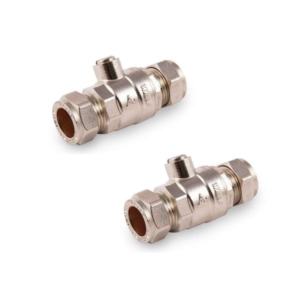 2 Number 15mm Isolating Valve CP Full Flow Bore Compression WRAS Approved Product