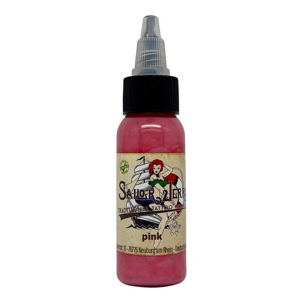 Sailor Jerry Tattoofarbe Pink 30 ml. Made in GERMANY und mit Zertifikat, Tätowierfarbe, Tattoo Ink, Vertrieb durch HAN-SEN GmbH