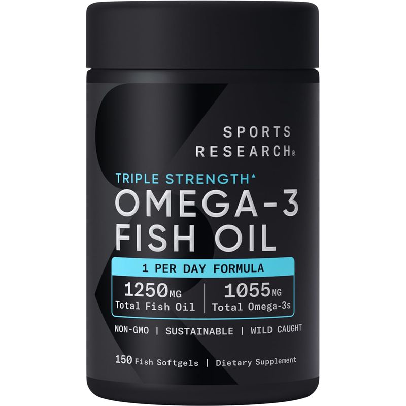 Sports Research Triple Strength Omega 3 Fish Oil - Burpless Fish Oil ...