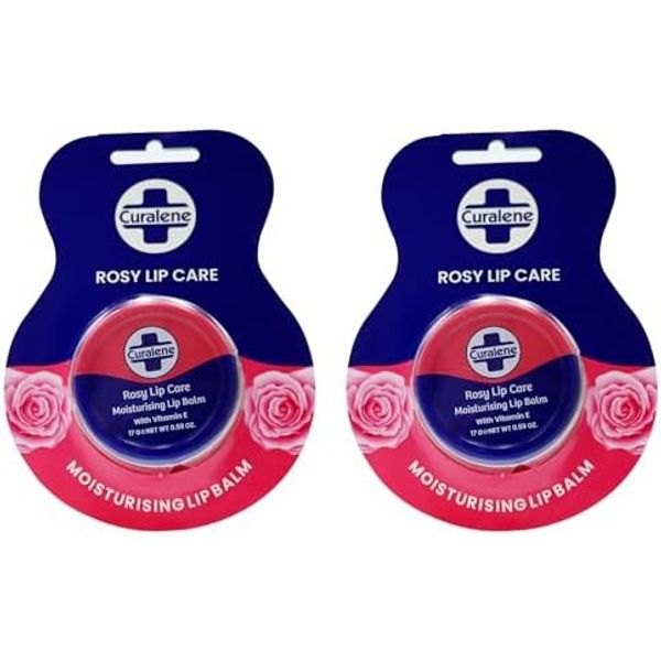 Curalene Rosy Lip Care Moisturising Lip Balm with Vitamin C, Pink, 0.59 oz, 2 Pack