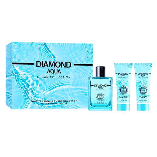 Hybrid & Company Diamond Aqua 3Pcs Gift Set For Men 100ml-Perfume&80ml-After Shave Balm &80ml-Shower Gel