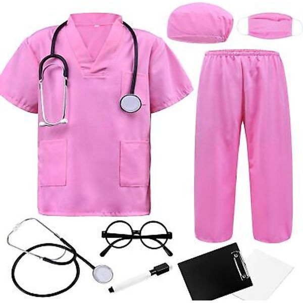 Doctor Scrubs Set,Doctor Kit for Kids,Doctor Costume With Pretend Play Playset