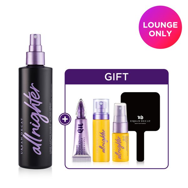 [Lounge only] All Nighter Setting Fixer Jumbo 240ml (+ Empty Bottle + Mini Vitamin C Fixer​ + Mini Eye Primer + Urban Decay Hand Mirror)