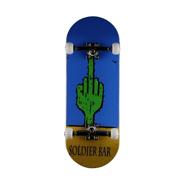 SOLDIER BAR Fingerboards complete (5 Layer Canadian Maple 34mmx 98mm DECK) Finger Skateboards (+34mm Truck+Globular Wheels) (Cactus)