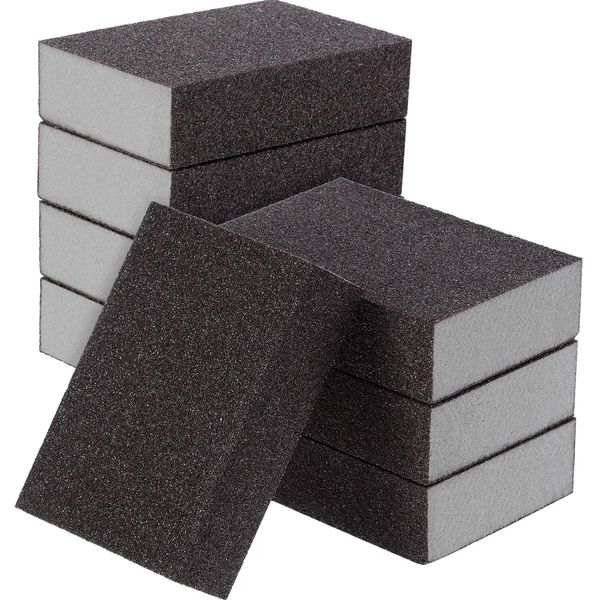 Sanding Sponge, Sanding Blocks, Washable and Reusable Sand Sponge Kit, 8 Pieces (Medium Grade)