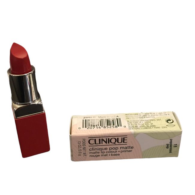 CLINIQUE Clinique Pop Matte Lip Colour + Primer  Lipstick #11 PEPPERMINT POP NIB