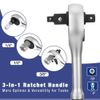 WORKPRO 22PC Socket Set 3-in-1 Ratchet Handle Socket Wrench 1/4" 3/8" 1/2" Drive