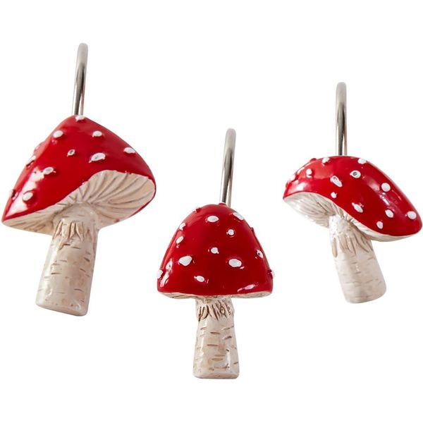 Mushroom Shower Curtain Hooks