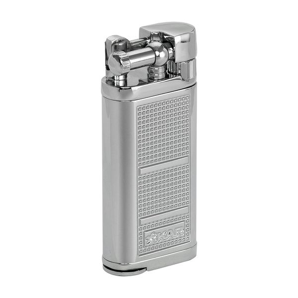 Xikar Pipeline Pipe Lighter, Replaceable Flint Ignition System, Hinged Ignition Cover, Refillable, Silver