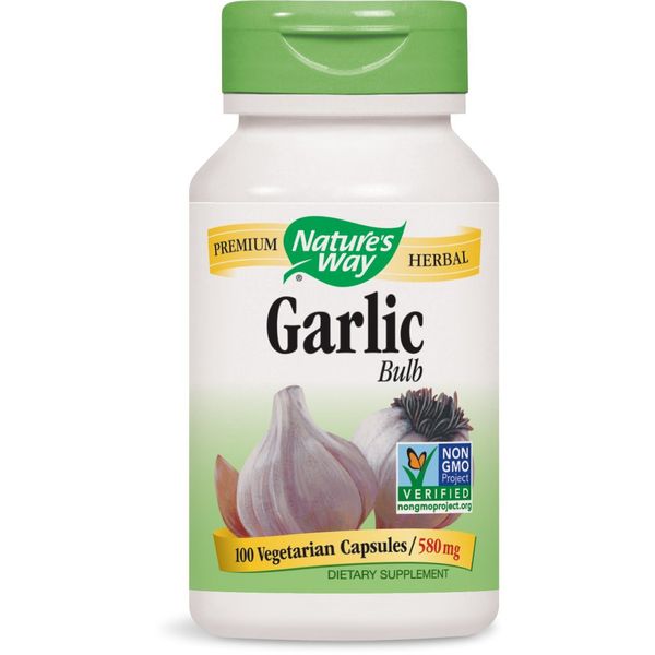 Nature's Way Garlic Bulb, 580mg, 100 Capsules (Pack of 2)