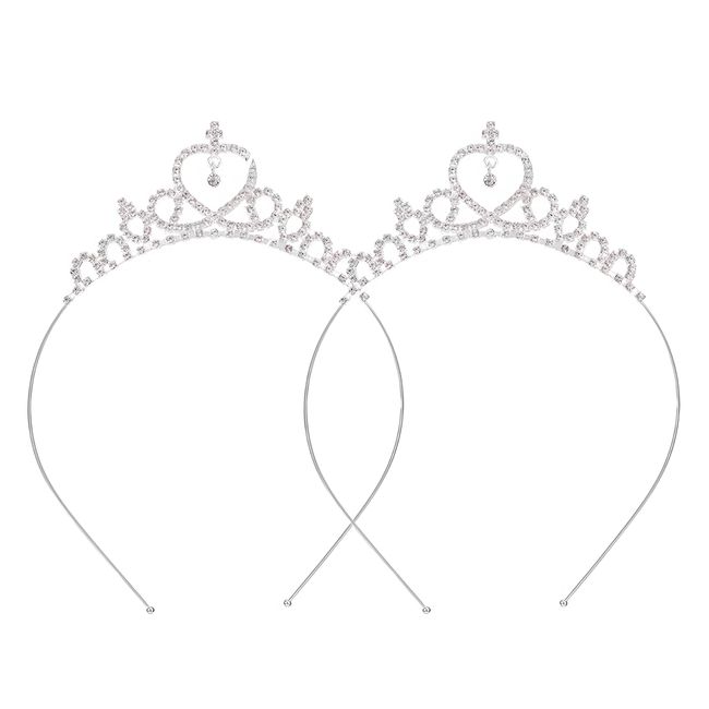 HNJUSR Prinzessin Krone Tiara, 2 Stück Mädchen Stirnband Haarreifen Tiara Strass Kristall Perle Tiara Tiara Kopf Krone Hoop Tiara für Frauen Mädchen Hochzeit Abschlussball Party