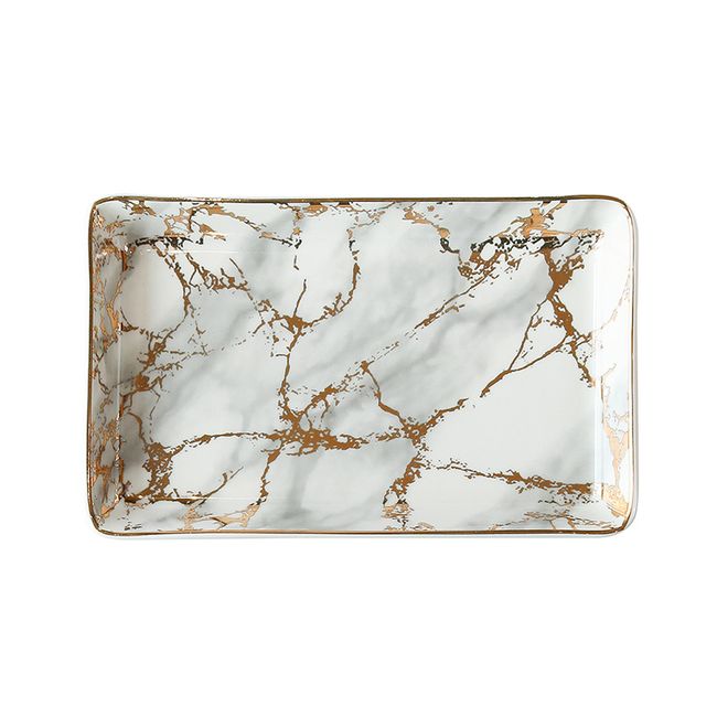 Bonnail Gel Nail Tip Photography Accessory Marble Pattern @Bonnail Luxe Marble Pattern Tray M Gold _865469