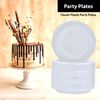 9 Inch Clear Plastic Dinner Plates 50 Count Disposable Elegant Tableware Set