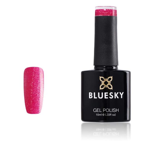 Bluesky Gel Nail Polish, Crystal Bright Pink SJ21, Glitter, Long Lasting, Chip Resistant, 10 ml (Requires Drying Under UV LED Lamp)