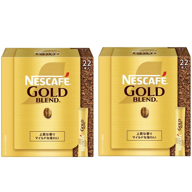 Nescafe Gold Blend Sticks, Black, 22 Bottles x 2 Boxes [Soluble Coffee]