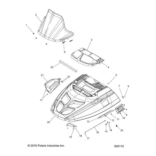 Polaris Snowmobile CABLE-HOOD,21.60", Genuine OEM Part 7081732, Qty 1