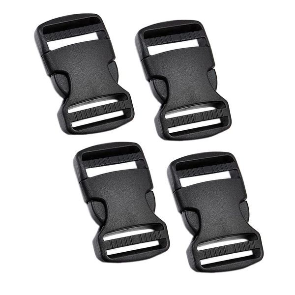 Cretty-Meet 4 Sets Plastic Quick Release Buckles Side Release Buckles Strap Connect Clips Adjustable Webbing Fastener for Luggage Rucksack Back Pack Webbing Pet Collar (1.2 Inch)