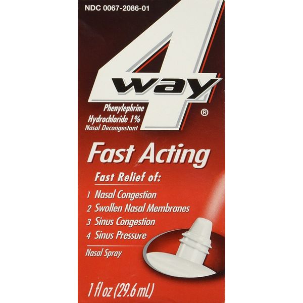 4-Way Fast Acting Sinus Congestion Nasal Spray 1fl oz Exp: 03/2025