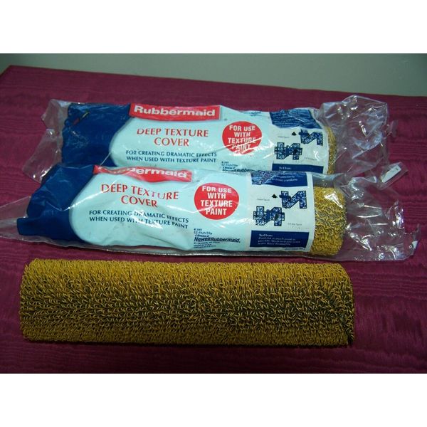 3 Deep Texture Paint Rollers,  Vintage 2001 Rubbermaid, 9"Made in USA