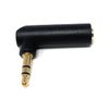 DRUT 1pcs. 3.5mm Stereo Jack to 3.5mm Jack Socket Right Angle AUX Cable Adapter (Black Gold)