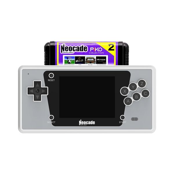 NEOCADE Retro Handheld Game Console for Sega Genesis, 12 MD Games Cartridge and 18 Built-in PIKO Classical Games-White