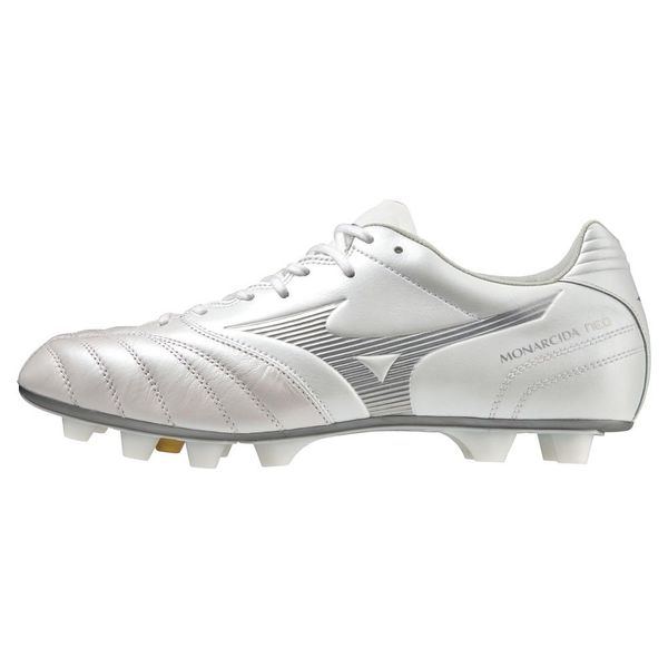 Mizuno Monarcida NEO 2 Wide EL Men's Soccer Cleat, multicolor (white /silver)