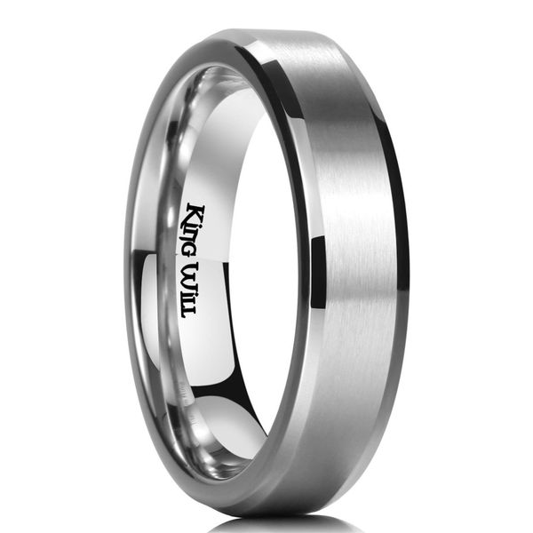King Will Basic 5mm Titanium Ring Matte Finished Wedding Band Comfort Fit Beveled Edge 9