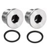 sourcing map Stainless Steel Inner Hex Head M24x1.5 Pipe Fitting Plug with Seal Ring for Terminate Pipe Ends 2Pcs