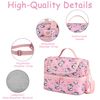 Kasgo Lunch Bag for Girls, Insulated Toddler Lunch Box Bag Dual Compartments Kids Cooler Bag with Detachable Adjustable Shoulder Strap for School Picnic, Pink Cat