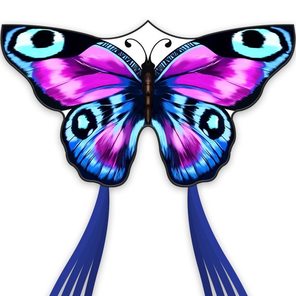 SGftre Colorful Butterfly Kites Easy to Fly Toys，Huge Kite for Kids and Adults，Beach Kite for Family Outdoor Activities