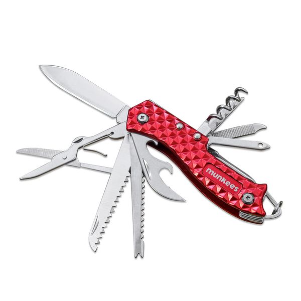 munkees, Taschenmesser mit 14 Funktionen, Rot, 2580