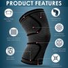 BESKEY Knee Support (Pair) Anti Slip Knee Brace Elastic Breathable Knee Compression Sleeve Help Joint Pain Relief for Arthritic Sufferer and Recovery from Injuries Fit for Sports (L, Black)