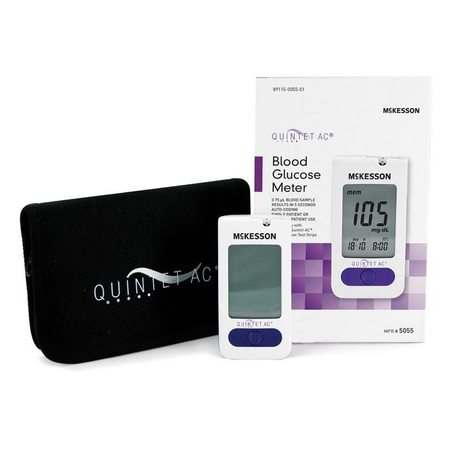 Blood Glucose Meter- QUINTET AC -5sec Results- Stores up to 500 Results #5055