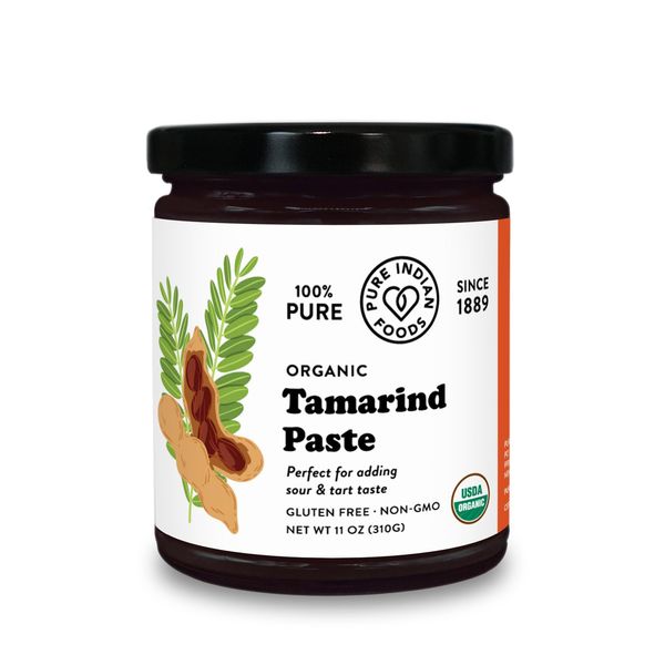 Pure Organic Tamarind Paste Concentrate - Sweet and Sour Sauce for Indian Chutney and Thai curry, Gluten Free, No Sugar Added, Glass Jar (1 PACK)